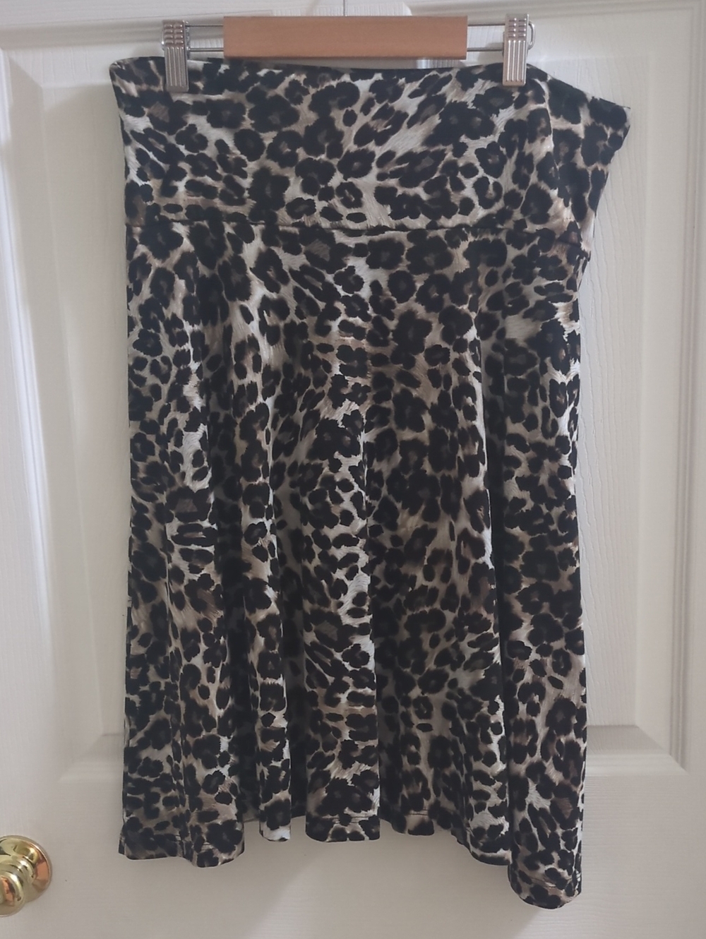 Leopard Print A-Line Skirt